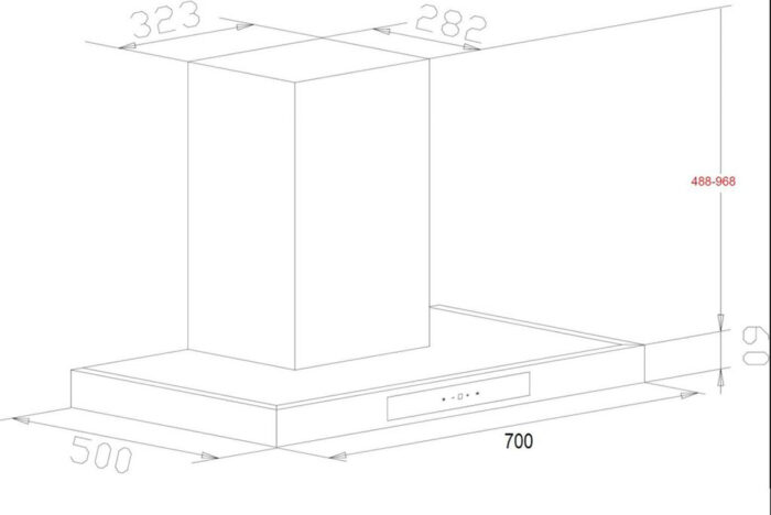 Máy hút mùi CHEFS EH-R108E7D 70cm chữ T - Ảnh 2