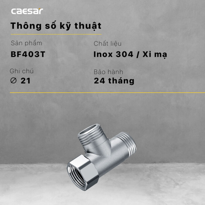 Van khóa T chia nước CAESAR BF403T - Ảnh 5