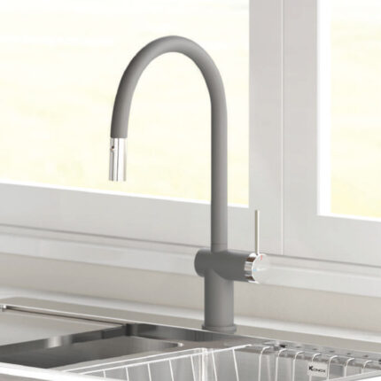 Vòi rửa bát KONOX RESTA GREY nóng lạnh rút dây 2