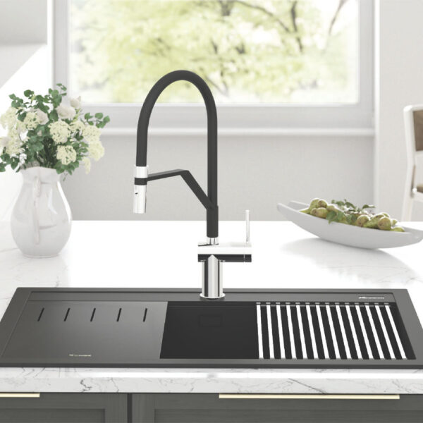 Vòi rửa bát KONOX ROSSO nóng lạnh cổ mềm