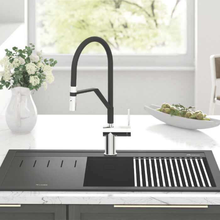 Vòi rửa bát KONOX ROSSO nóng lạnh cổ mềm