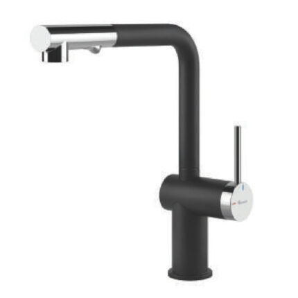 Vòi rửa bát KONOX STELLA Black nóng lạnh rút dây (1)