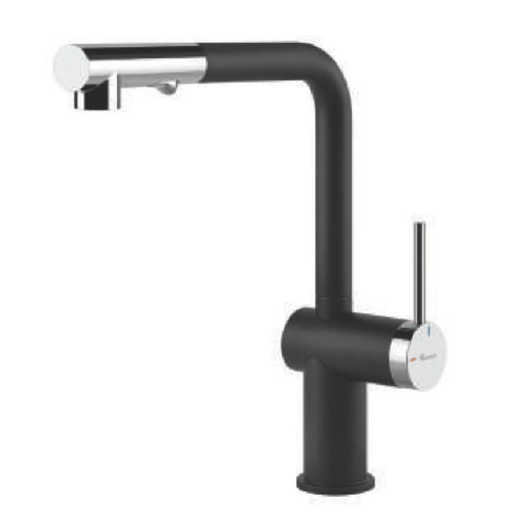 Vòi rửa bát KONOX STELLA Black nóng lạnh rút dây (1)