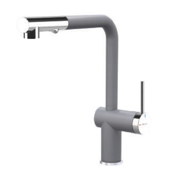 Vòi rửa bát KONOX STELLA Grey nóng lạnh rút dây