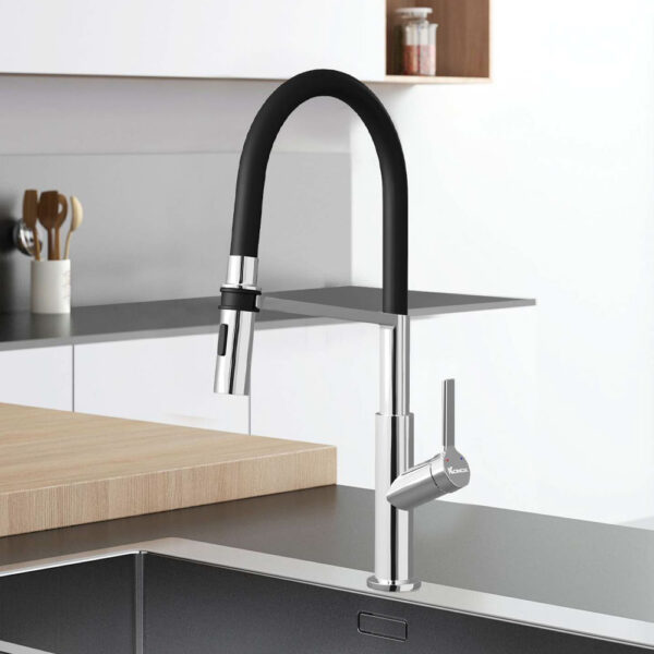 Vòi rửa bát KONOX TEMA Chrome nóng lạnh cổ mềm (1)