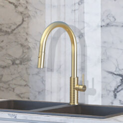 Vòi rửa bát KONOX VENICE Gold nóng lạnh rút dây (1)