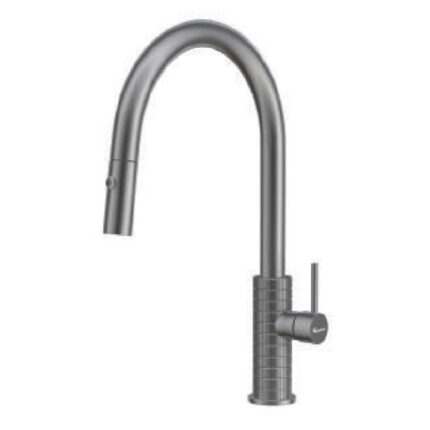 Vòi rửa bát KONOX VENICE Gun Metal nóng lạnh rút dây