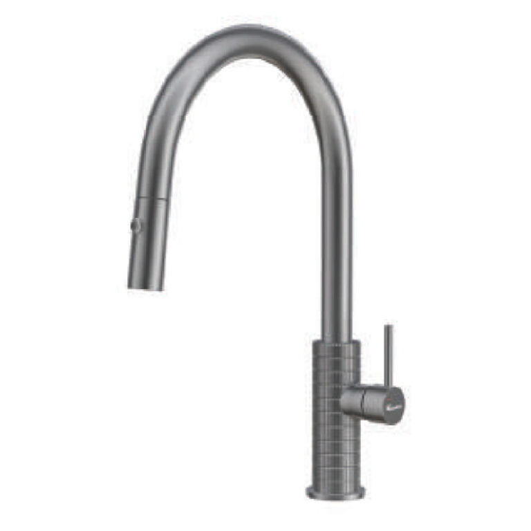 Vòi rửa bát KONOX VENICE Gun Metal nóng lạnh rút dây