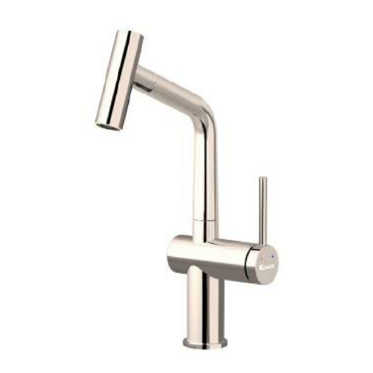 Vòi rửa bát KONOX VOLTA Nickel nóng lạnh rút dây