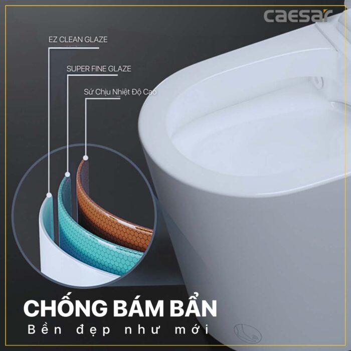 Bồn cầu thông minh CAESAR CA1389H nắp rửa điện tử - Ảnh 19