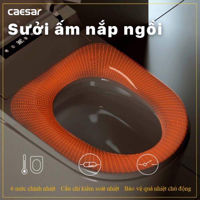 Bồn cầu thông minh CAESAR CA1389H nắp rửa điện tử - Ảnh 15