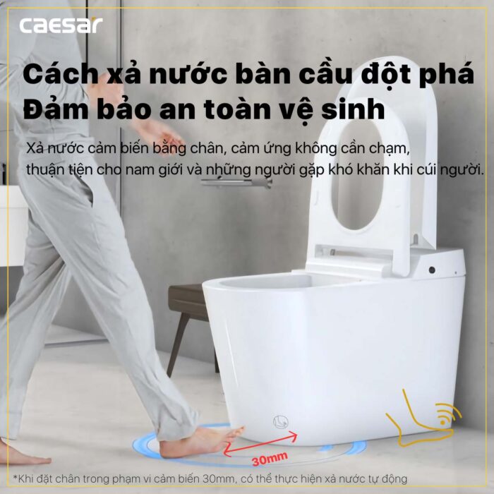 Bồn cầu thông minh CAESAR CA1389H nắp rửa điện tử - Ảnh 7