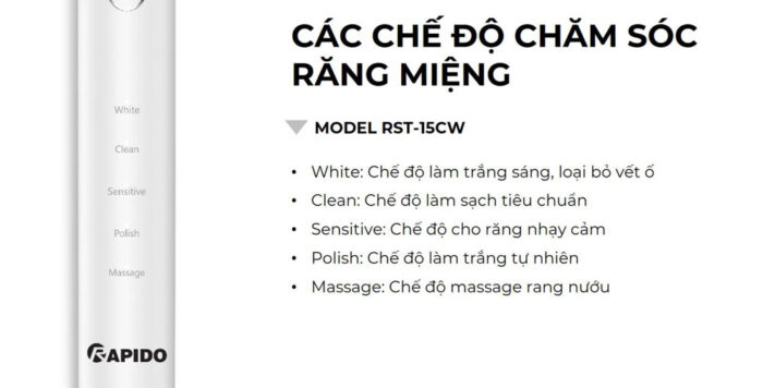Bàn chải điện Rapido RST-15CW - Ảnh 4