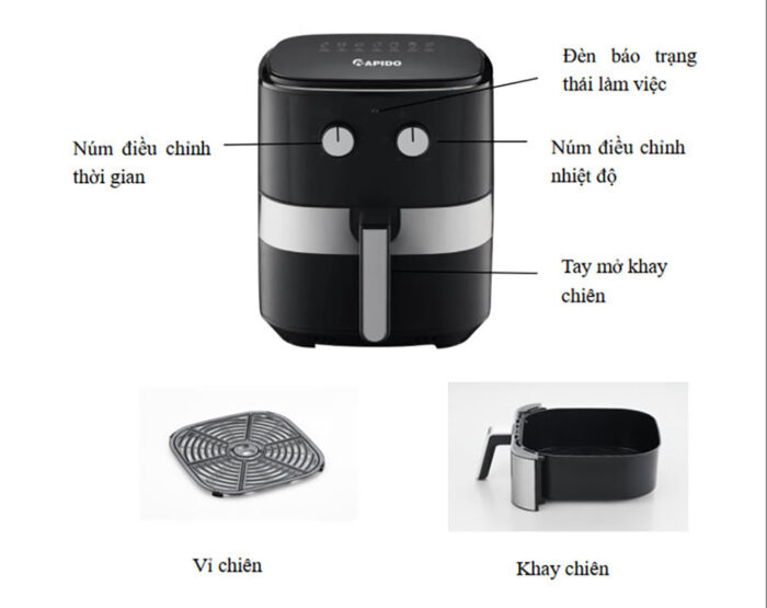Nồi chiên không dầu Rapido RAF-7.0M 7 lít cơ - Ảnh 5
