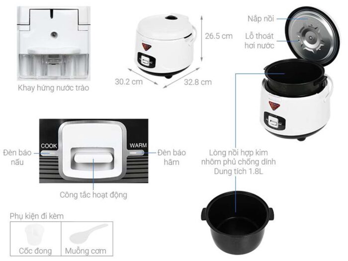 Nồi cơm điện cơ CUCKOO CR-1055 WHBKVNCV 1.8L - Ảnh 2