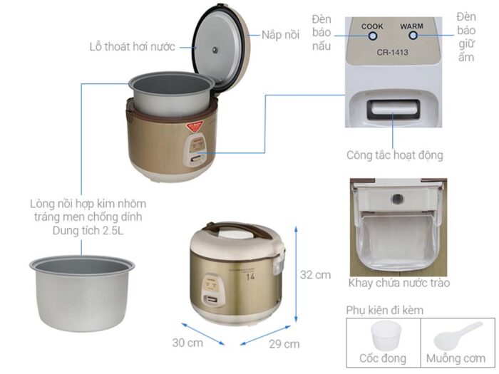 Nồi cơm điện cơ CUCKOO CR-1413G 2.5L - Ảnh 2