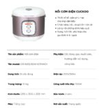 Nồi cơm điện cơ CUCKOO CR-1005 BSWHCRVNCV 1.8L - Ảnh 3