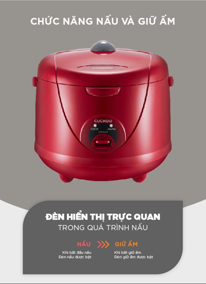 Nồi cơm điện cơ CUCKOO CR-1021R RDVN 1.8L - Ảnh 7