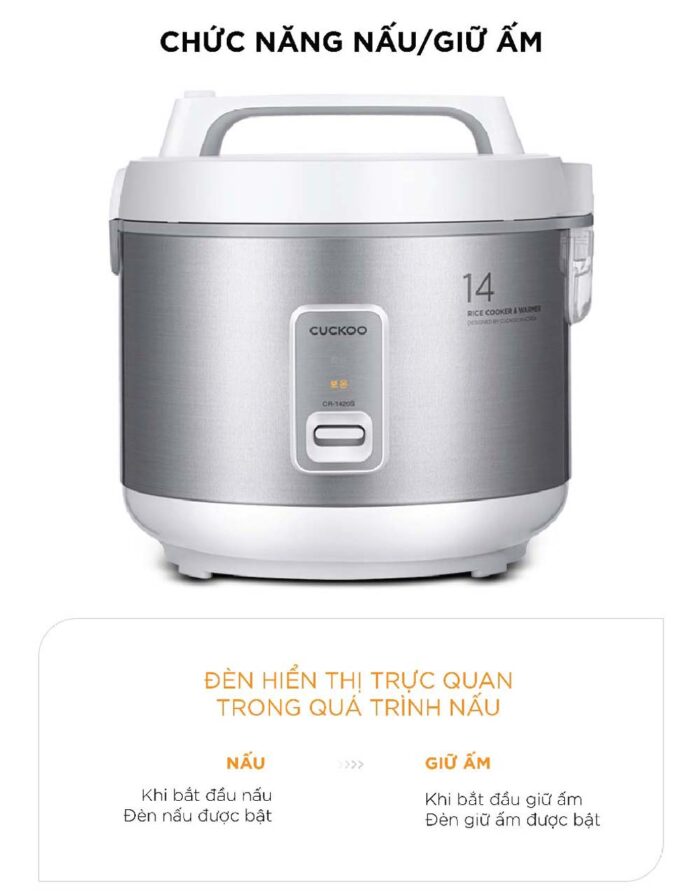 Nồi cơm điện cơ CUCKOO CR-1420 SIVNCV 2.5L - Ảnh 8