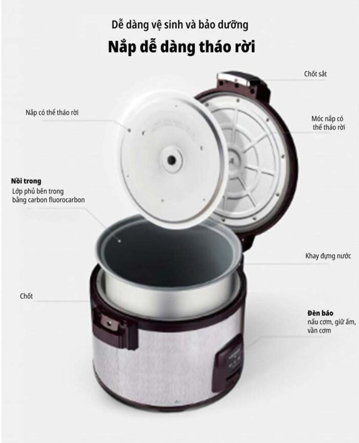 Nồi cơm điện cơ CUCKOO CR-3021 BKSTVNCV 5.4L công nghiệp - Ảnh 11