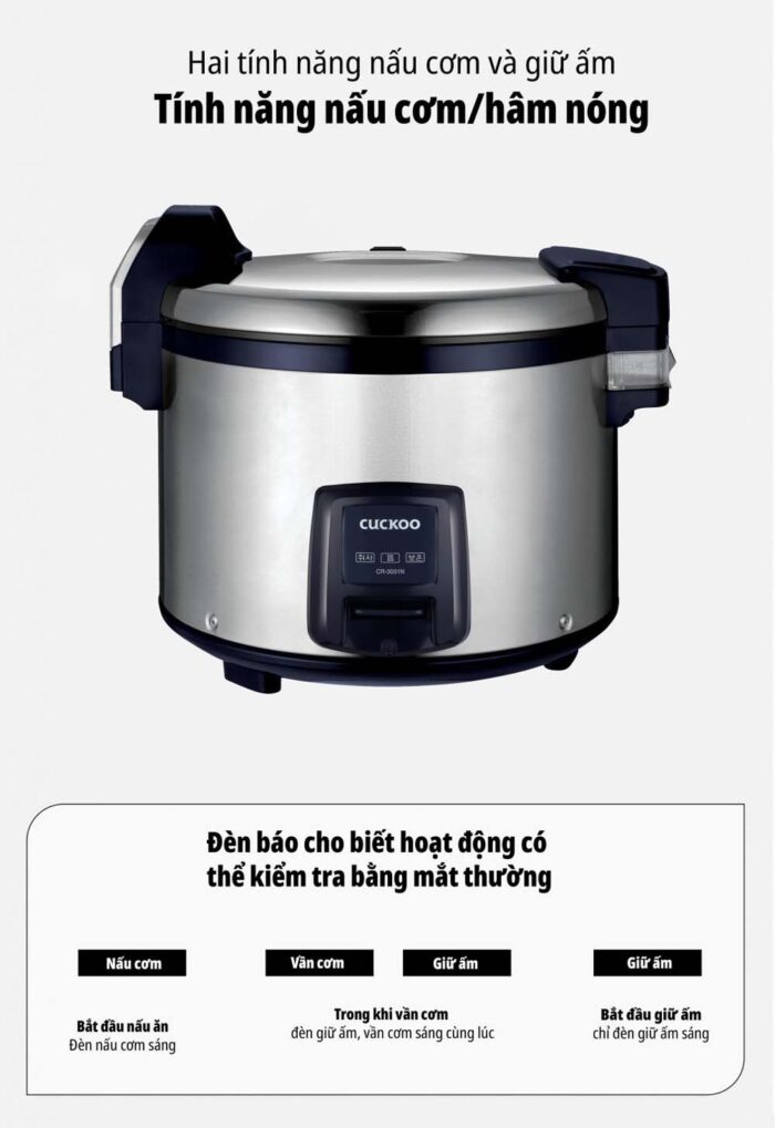 Nồi cơm điện cơ CUCKOO CR-3021 BKSTVNCV 5.4L công nghiệp - Ảnh 9