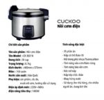 Nồi cơm điện cơ CUCKOO CR-3031 NYVNCVK 5.4L công nghiệp - Ảnh 2