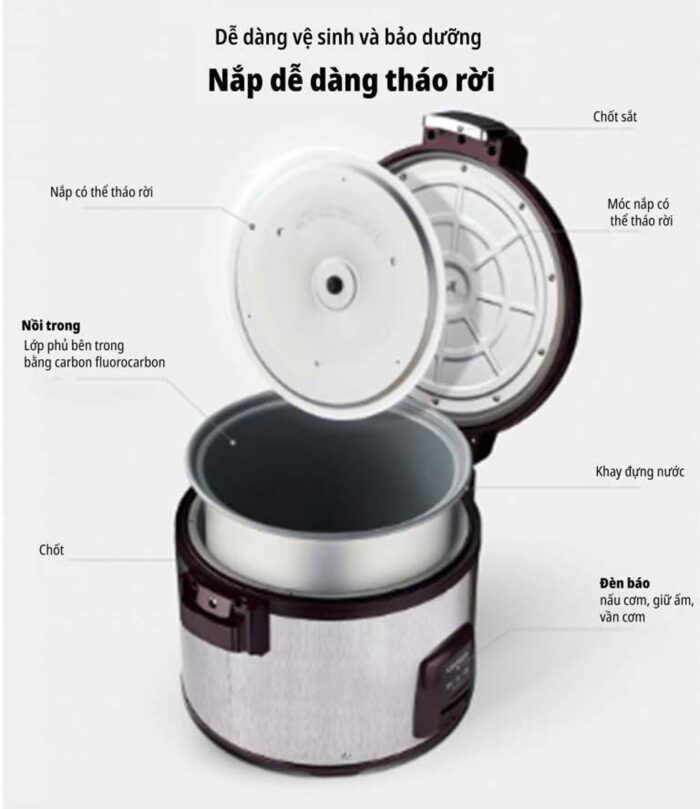 Nồi cơm điện cơ CUCKOO CR-3031N 5.4L công nghiệp - Ảnh 9