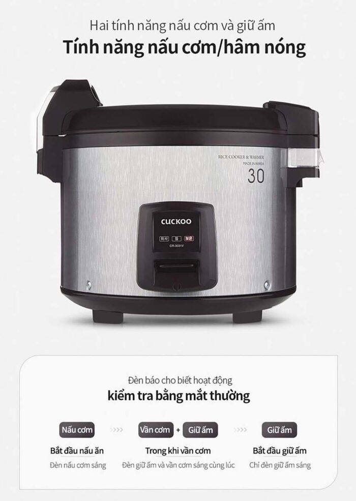 Nồi cơm điện cơ CUCKOO CR-3031V 5.4L công nghiệp - Ảnh 7