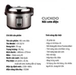 Nồi cơm điện cơ CUCKOO CR-3521R 6.3L công nghiệp - Ảnh 11