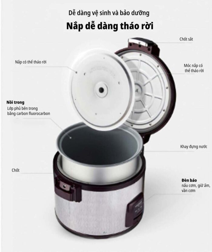 Nồi cơm điện cơ CUCKOO CR-3521R 6.3L công nghiệp - Ảnh 5