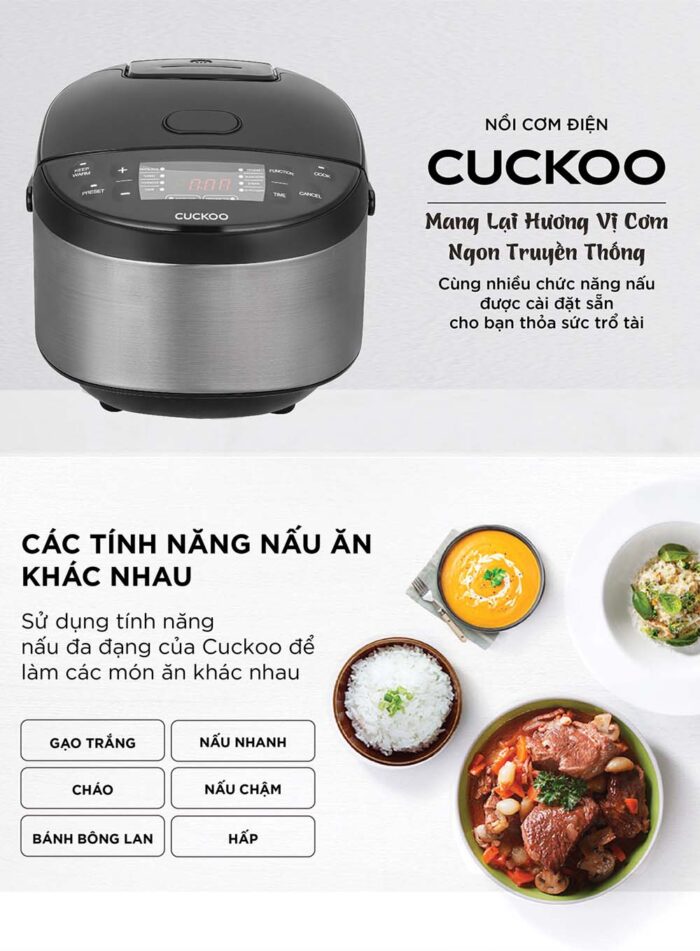 Nồi cơm điện tử CUCKOO CR-0680F DSBKCRVNCV 1.08L - Ảnh 11