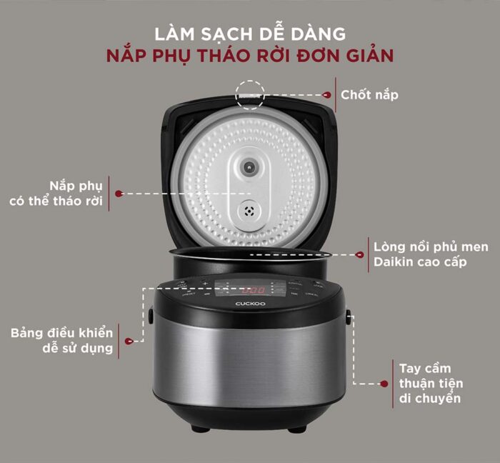 Nồi cơm điện tử CUCKOO CR-0680F DSBKCRVNCV 1.08L - Ảnh 9