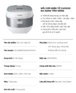 Nồi cơm điện tử CUCKOO CR-0690F SIWHCRVNCV 1.08L - Ảnh 2
