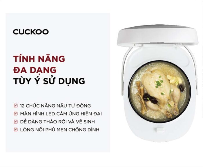 Nồi cơm điện tử CUCKOO CR-0690F SIWHCRVNCV 1.08L - Ảnh 13