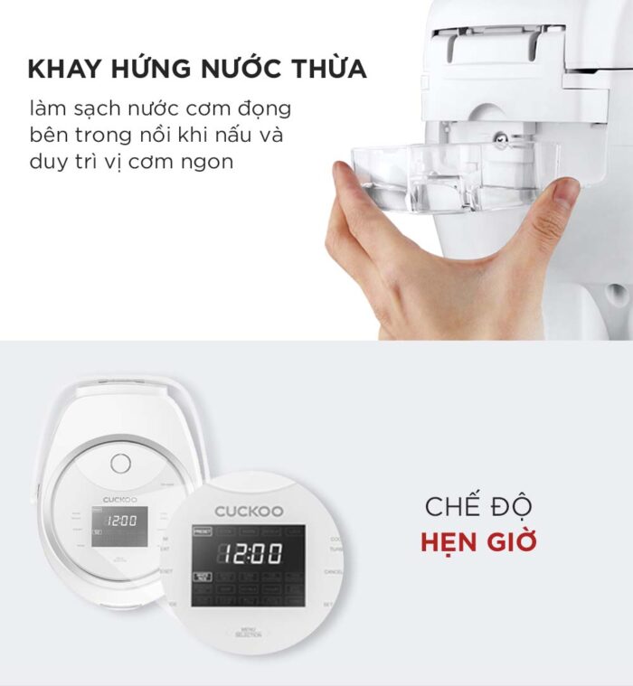 Nồi cơm điện tử CUCKOO CR-0810F WHWHVN 1.44L - Ảnh 6