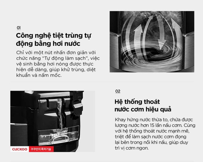 Nồi cơm điện tử CUCKOO CRP-AHXB1008F BKBRVNCV 1.8L áp suất cao tần - Ảnh 5