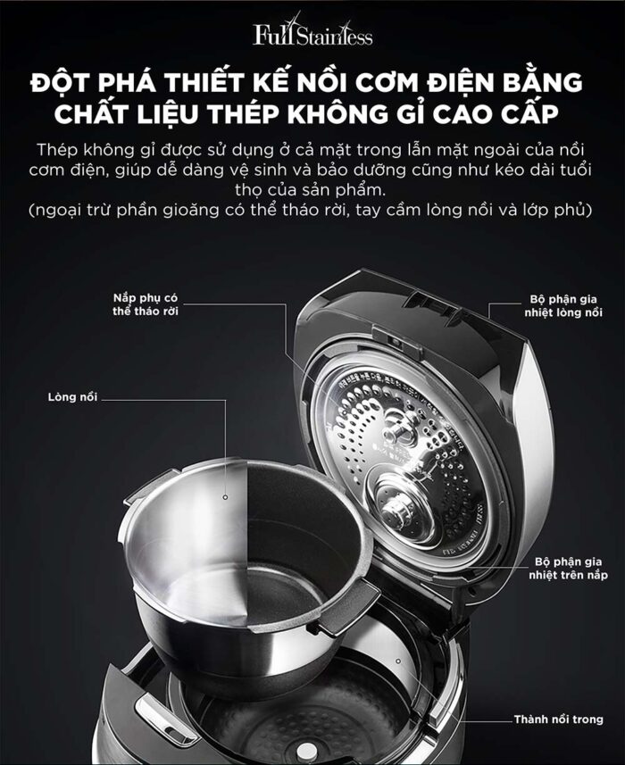 Nồi cơm điện tử CUCKOO CRP-CHSS1009FN DBVNCV 1.8L áp suất cao tần - Ảnh 13