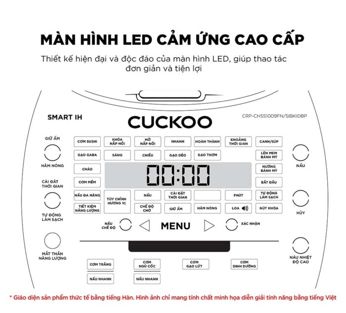 Nồi cơm điện tử CUCKOO CRP-CHSS1009FN DBVNCV 1.8L áp suất cao tần - Ảnh 7