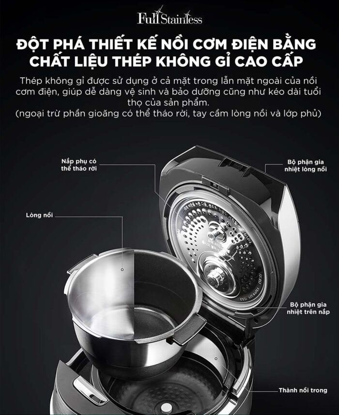 Nồi cơm điện tử CUCKOO CRP-CHSS1009FN SIBKIDBP 1.8L áp suất cao tần - Ảnh 13