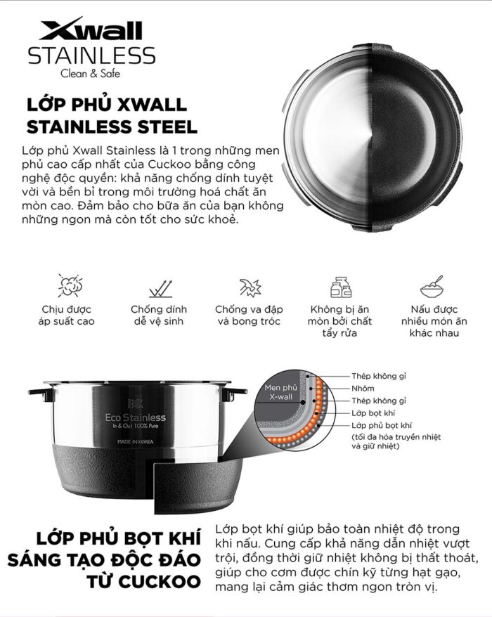 Nồi cơm điện tử CUCKOO CRP-CHSS1009FN SIBKIDBP 1.8L áp suất cao tần - Ảnh 10