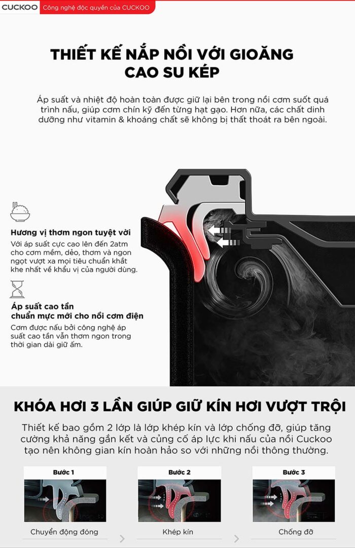 Nồi cơm điện tử CUCKOO CRP-CHSS1009FN SIBKIDBP 1.8L áp suất cao tần - Ảnh 9