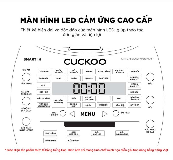 Nồi cơm điện tử CUCKOO CRP-CHSS1009FN SIBKIDBP 1.8L áp suất cao tần - Ảnh 7