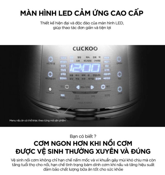 Nồi cơm điện tử CUCKOO CRP-DHXB0610FS 1.08L áp suất cao tần - Ảnh 5