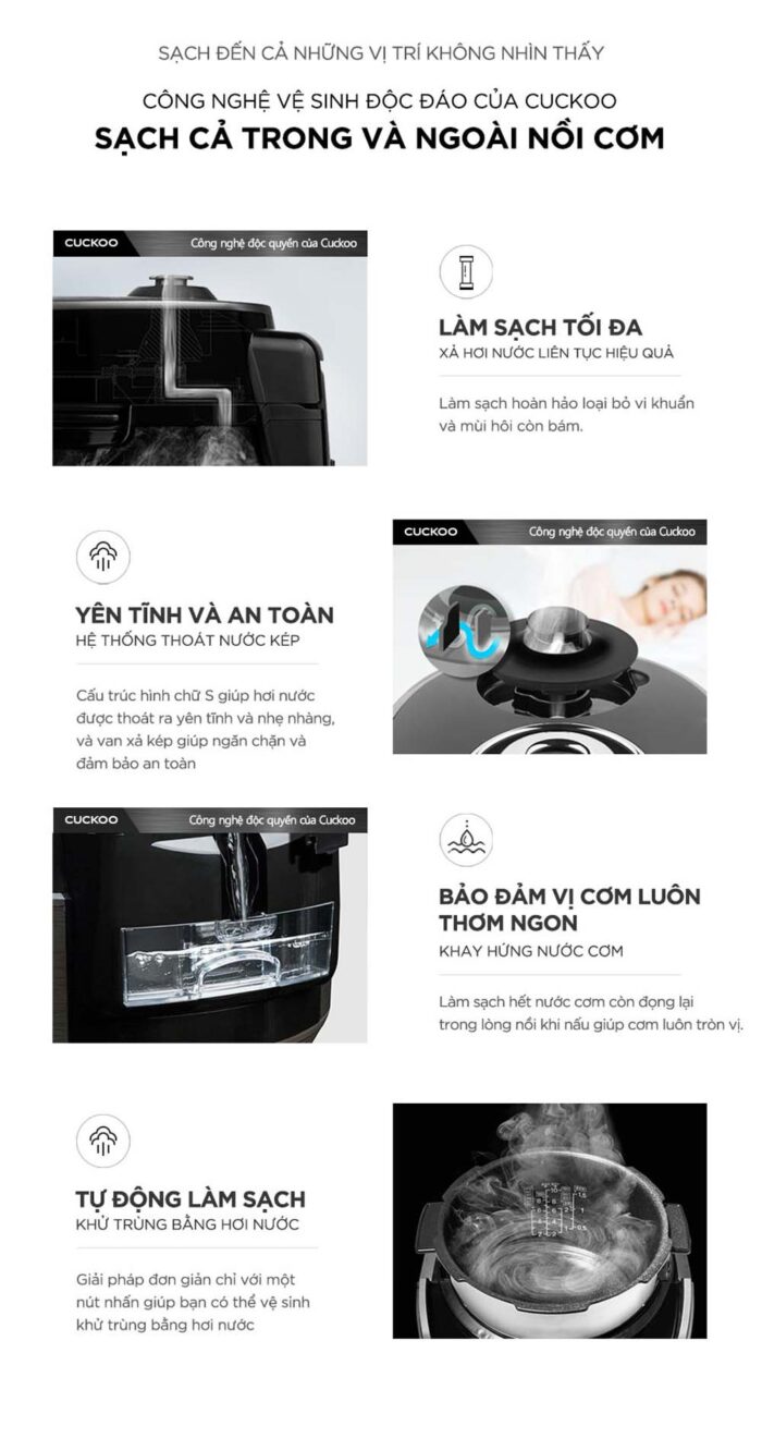 Nồi cơm điện tử CUCKOO CRP-HWF1000F BKBRVN 1.8L áp suất cao tần - Ảnh 5