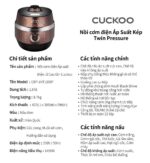 Nồi cơm điện tử CUCKOO CRP-JHT1009F BRBKVN 1.8L áp suất kép cao tần - Ảnh 2