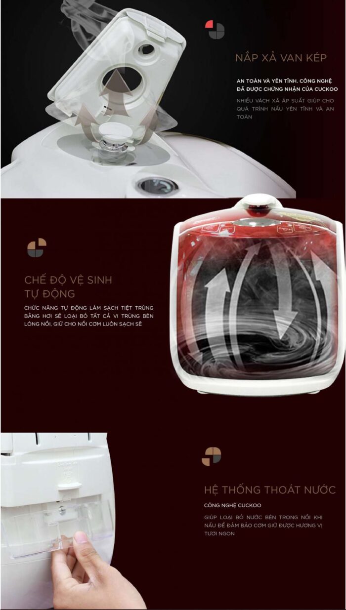 Nồi cơm điện tử CUCKOO CRP-L1052F IVREVNCV 1.8L áp suất - Ảnh 7
