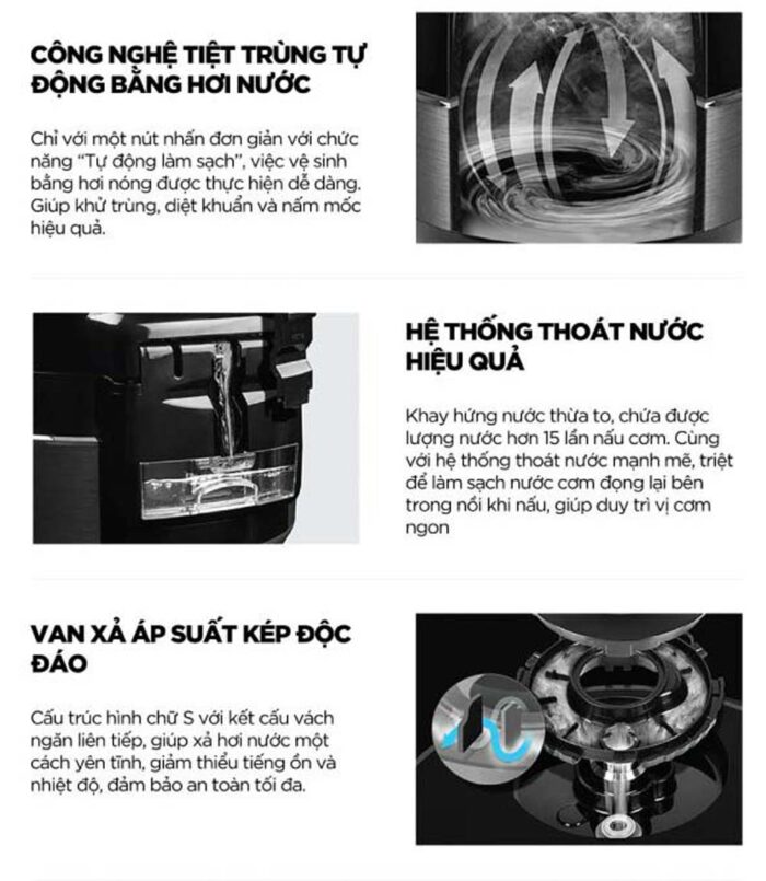 Nồi cơm điện tử CUCKOO CRP-LHTR0609F BKSIVNCV 1.08L áp suất kép cao tần - Ảnh 6