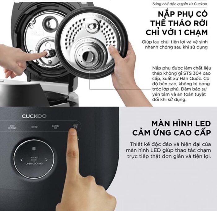 Nồi cơm điện tử CUCKOO CRP-LHTR0609F BKSIVNCV 1.08L áp suất kép cao tần - Ảnh 13