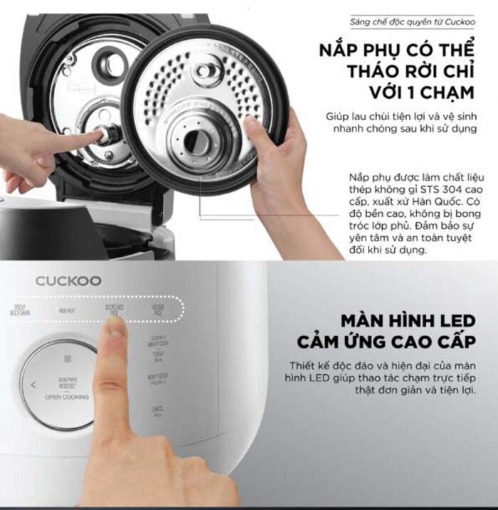Nồi cơm điện tử CUCKOO CRP-LHTR0609F WHSIVNCV 1.08L áp suất kép cao tần - Ảnh 13