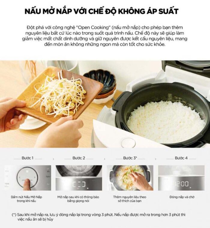 Nồi cơm điện tử CUCKOO CRP-LHTR0609F WHSIVNCV 1.08L áp suất kép cao tần - Ảnh 11
